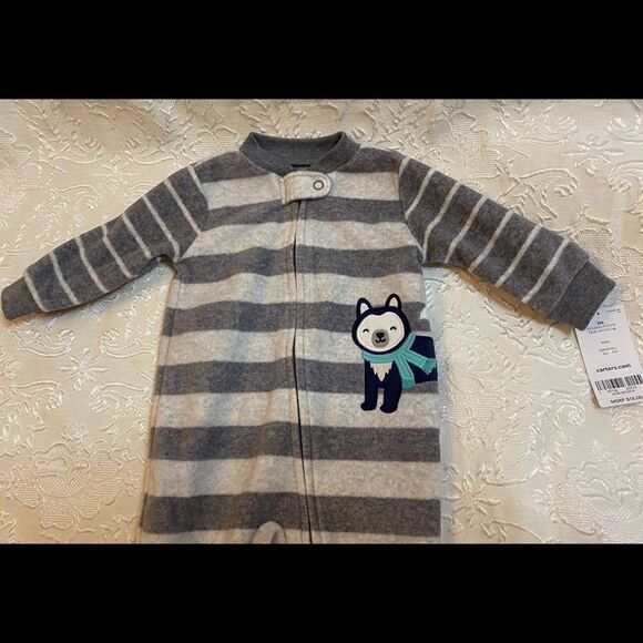 🎉Carter’s  baby boy zippered jumpsuits  size 3 M - Picture 2 of 8
